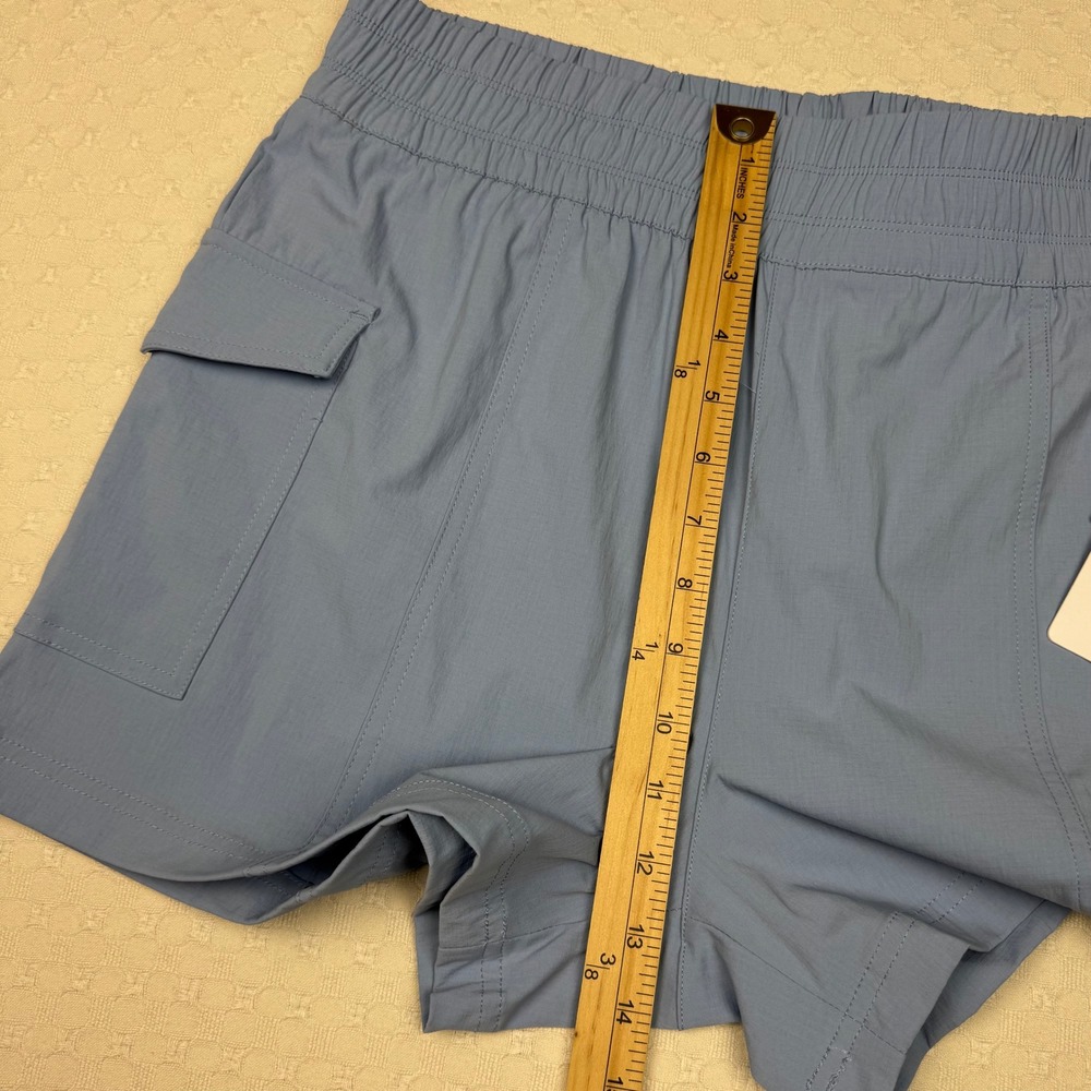 NWT Yogalicious Trekki Trail Path Cargo Shorts Outdoor Commuter Womens L Blue - Picture 5 of 11